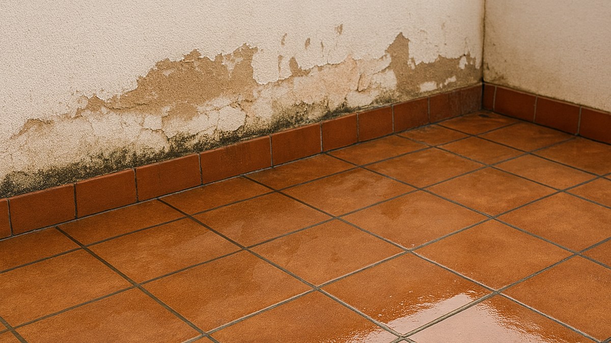 Filtraciones en terraza – Romo (antes)